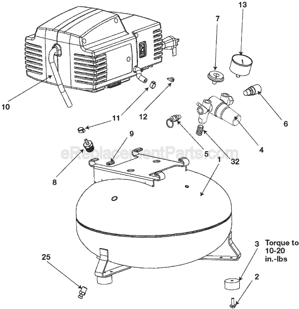 Page A Diagram and Parts List for CFBN200A Type 3 Porter Cable Compressor